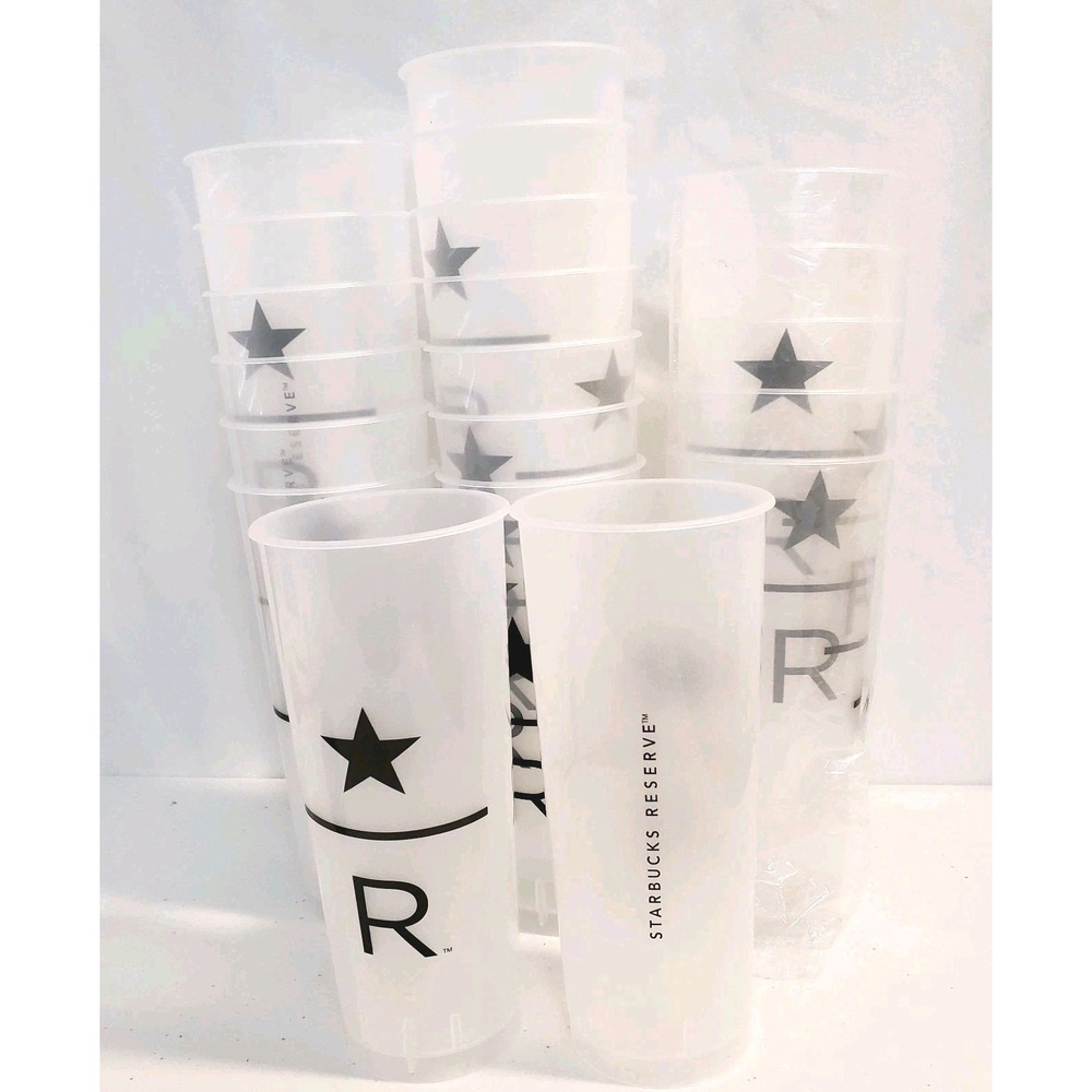 Starbucks Reserve Frosted Plastic VENTI Reusable 24 oz Cups No Lid Lot Of 20